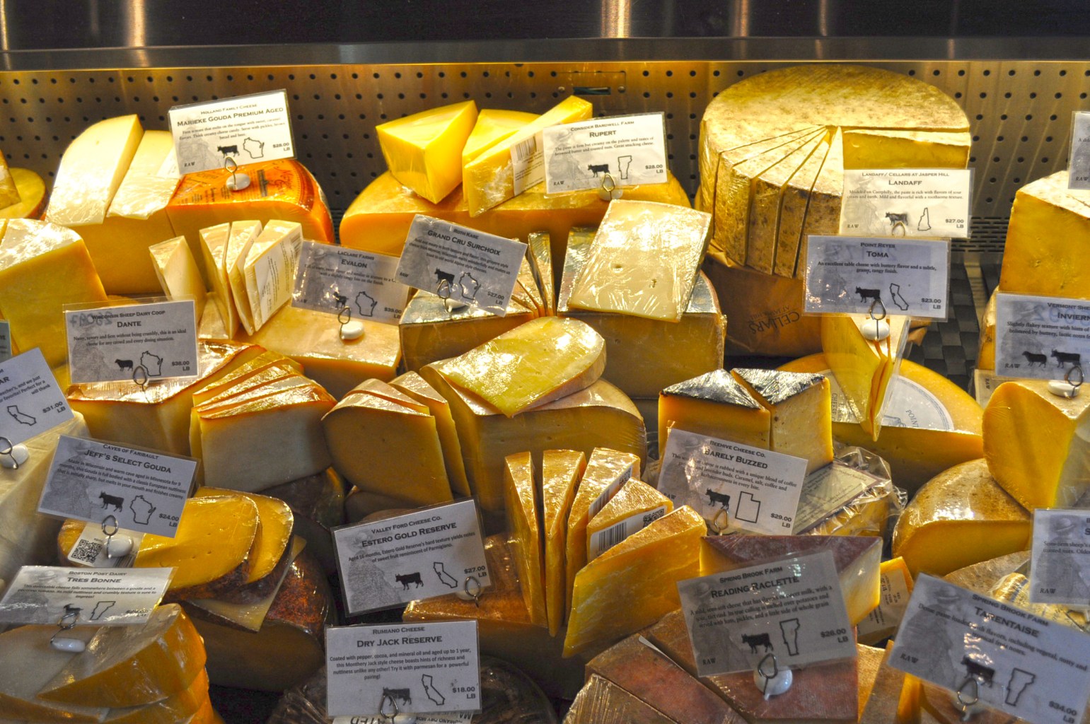 Large amount of packaged speciality cheese