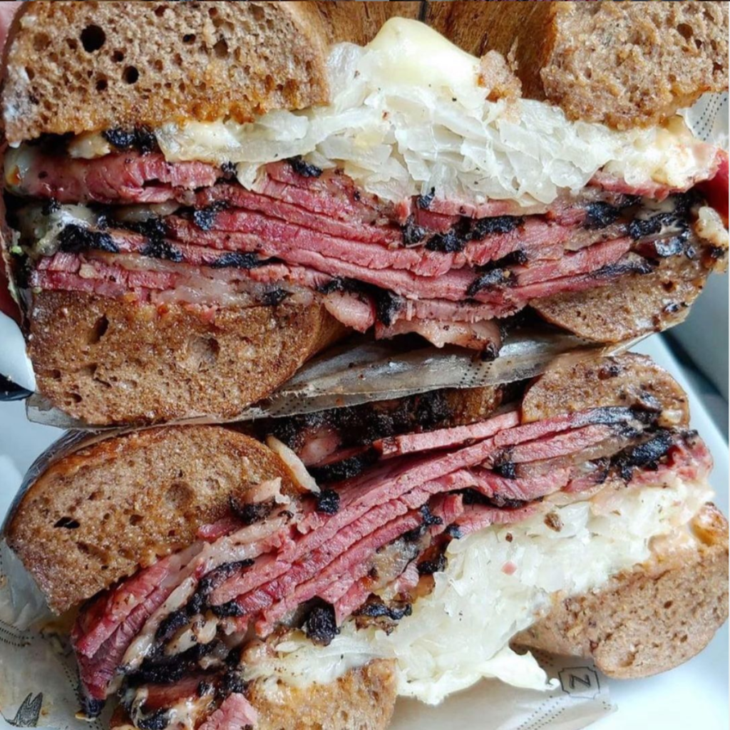 a close up of a sandwich on a plate