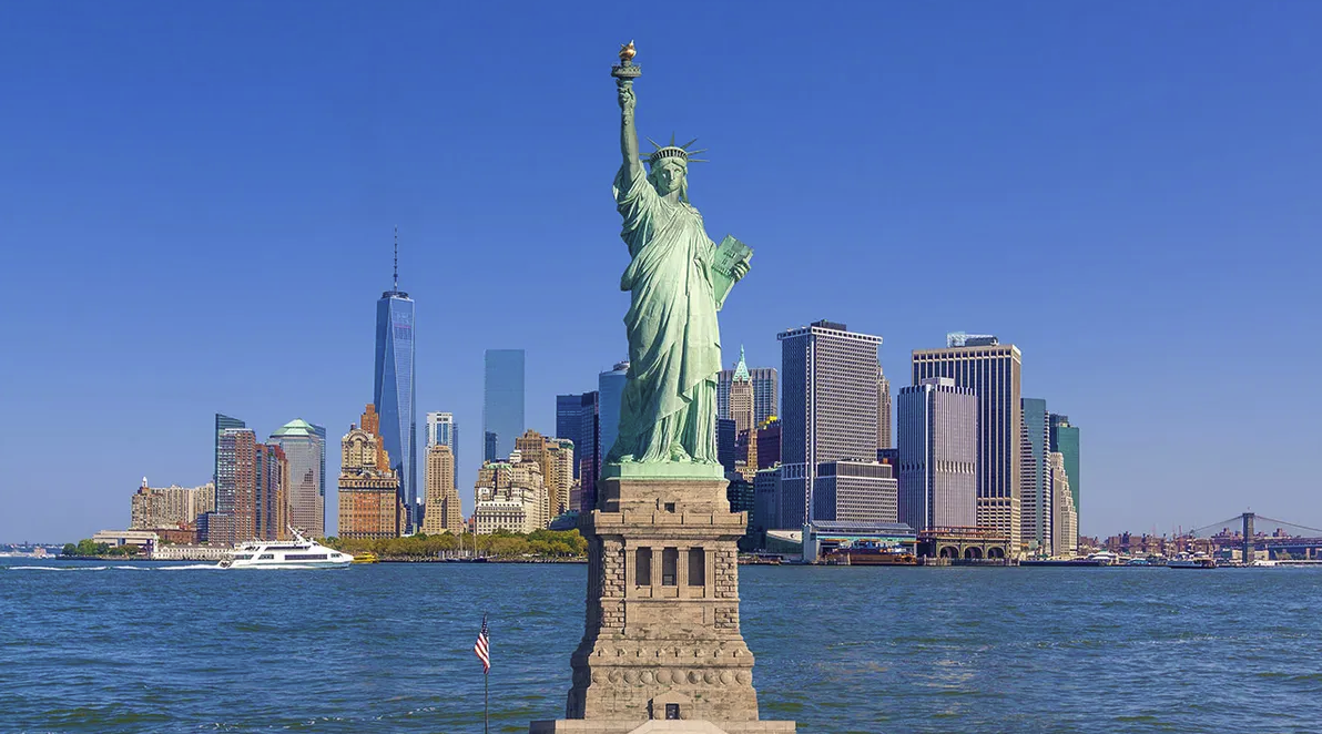 statue of liberty nyc statue of liberty with lower manhattan buildings in the background