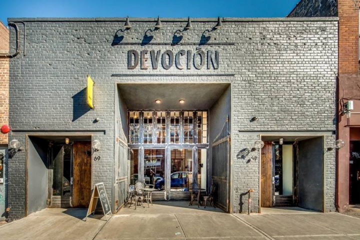 a store in a brick building