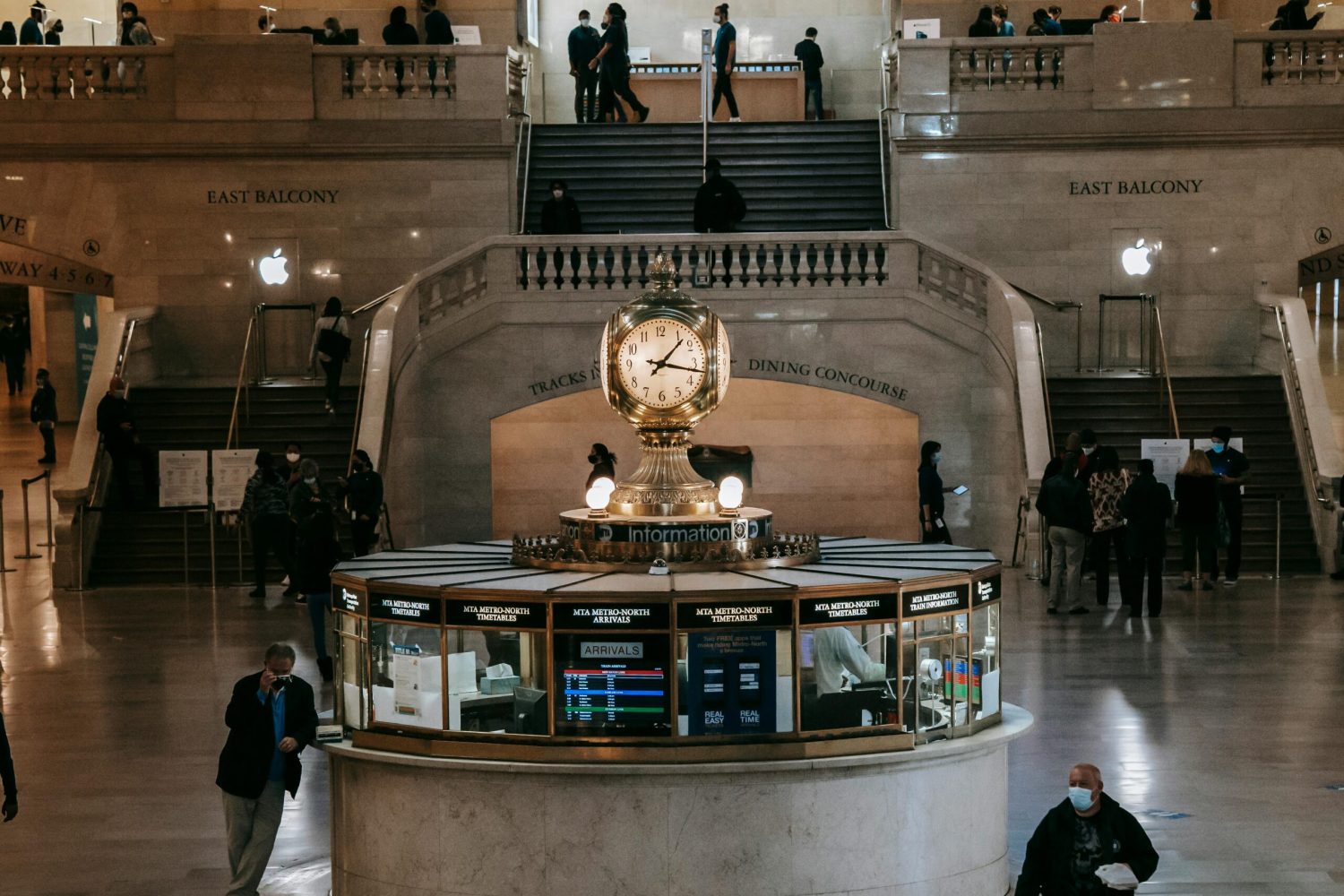 a large building with a clock on the floor